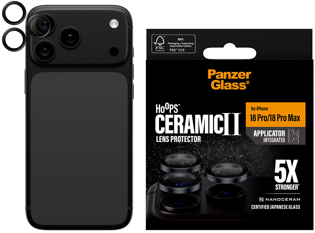 PanzerGlass Hoops Ceramic Apple iPhone 18 Pro/Pro Max čierne