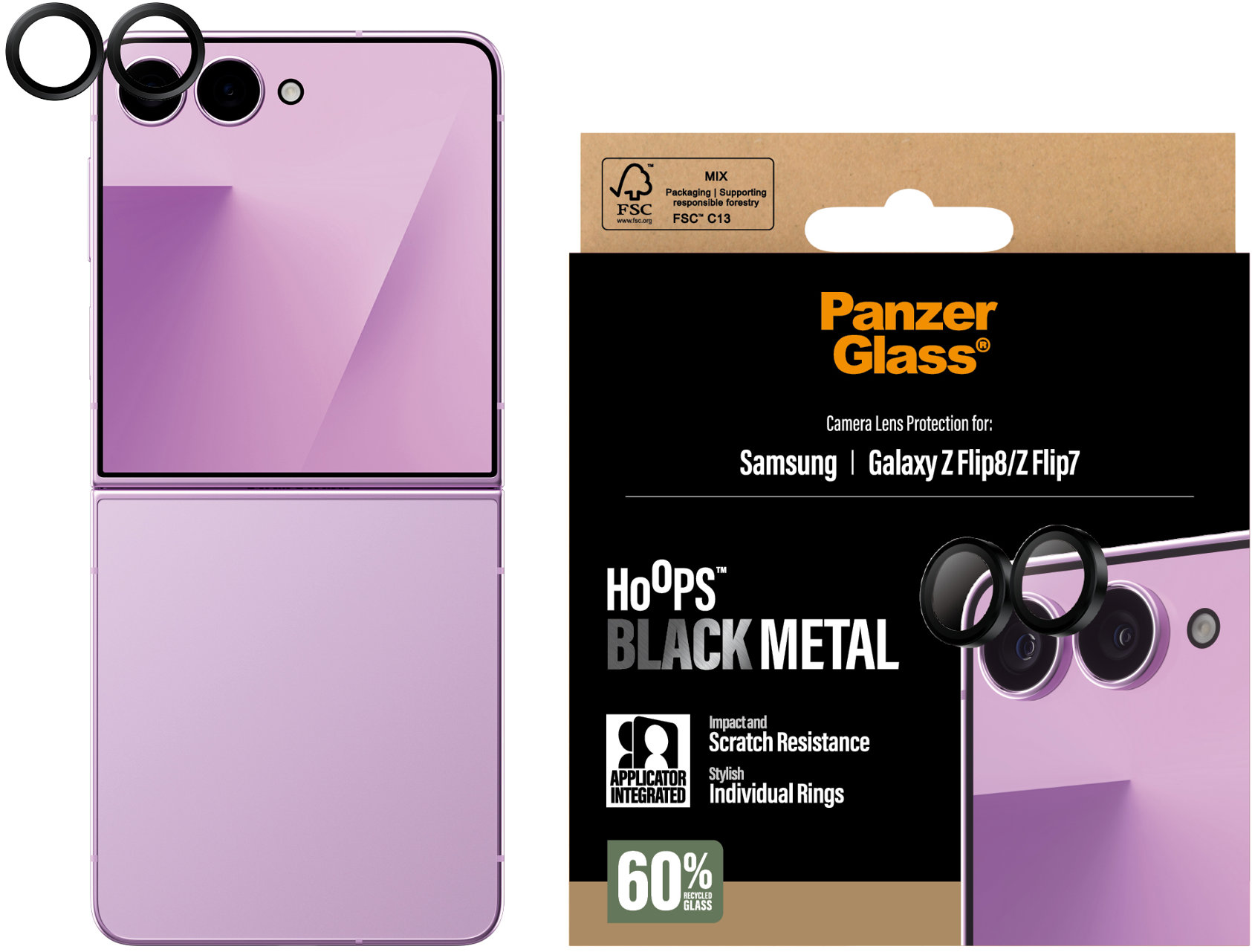 PanzerGlass Hoops Samsung Galaxy Z Flip8/Flip7 černé