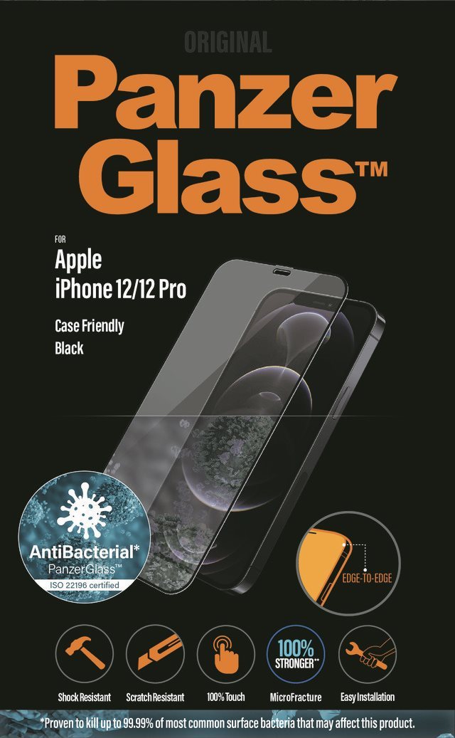 PanzerGlass Edge-to-Edge Antibacterial pre Apple iPhone 6,1" čierne