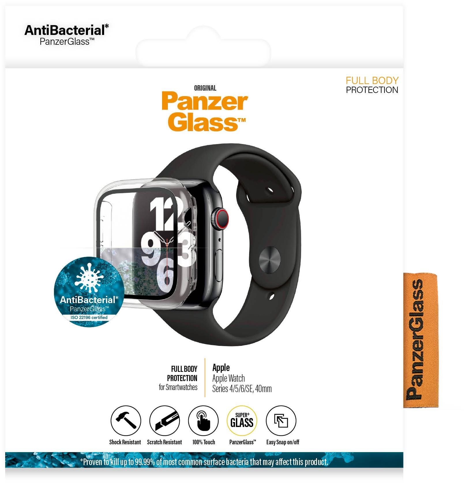 PanzerGlass Full Protection pre Apple Watch 4/5/6/SE 40 mm (číry rámček)