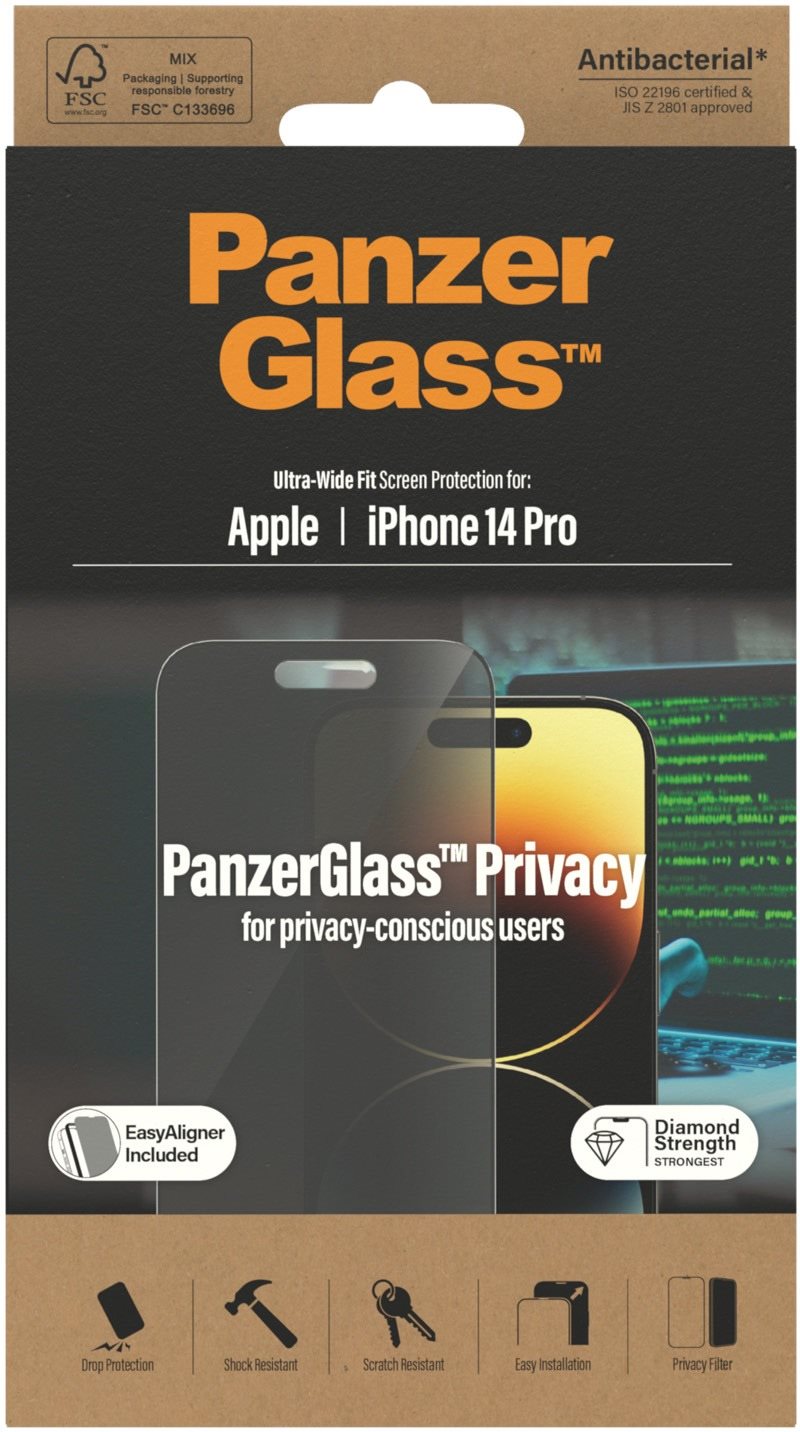PanzerGlass Privacy Apple iPhone 14 Pro s instalačným rámčekom