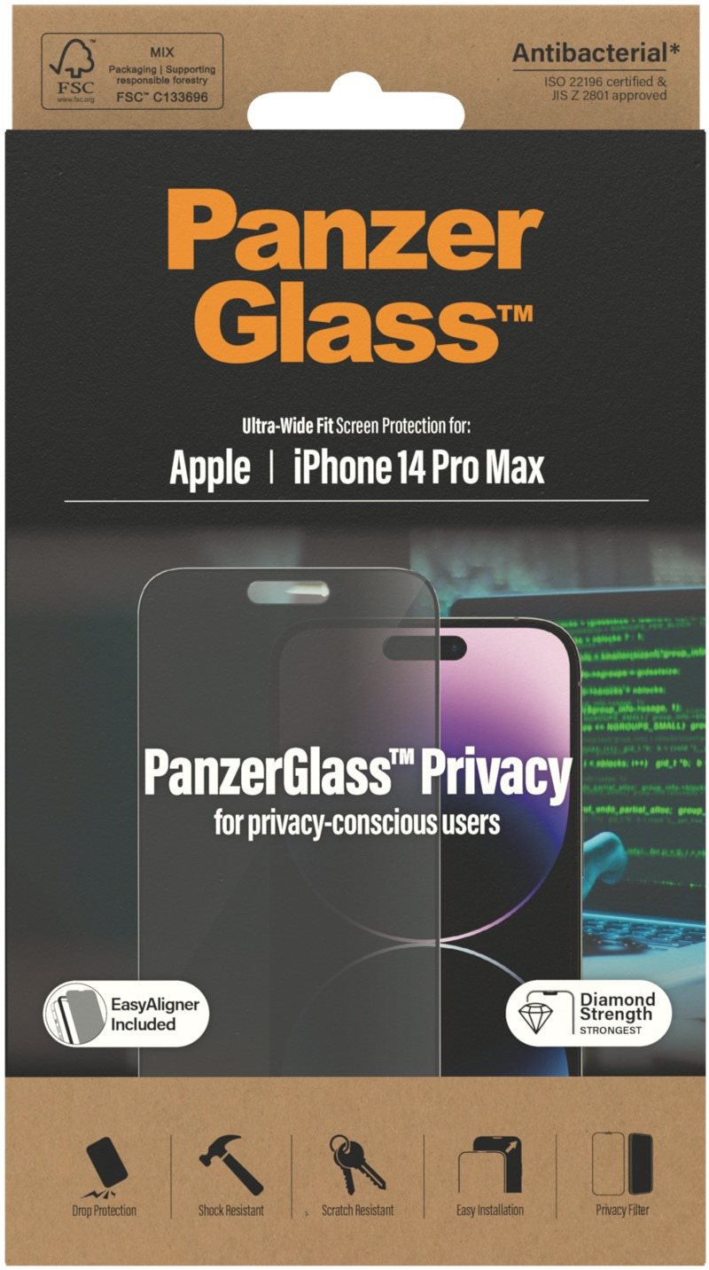 PanzerGlass Privacy Apple iPhone 2022 6.7" Max Pro s inštalačným rámčekom