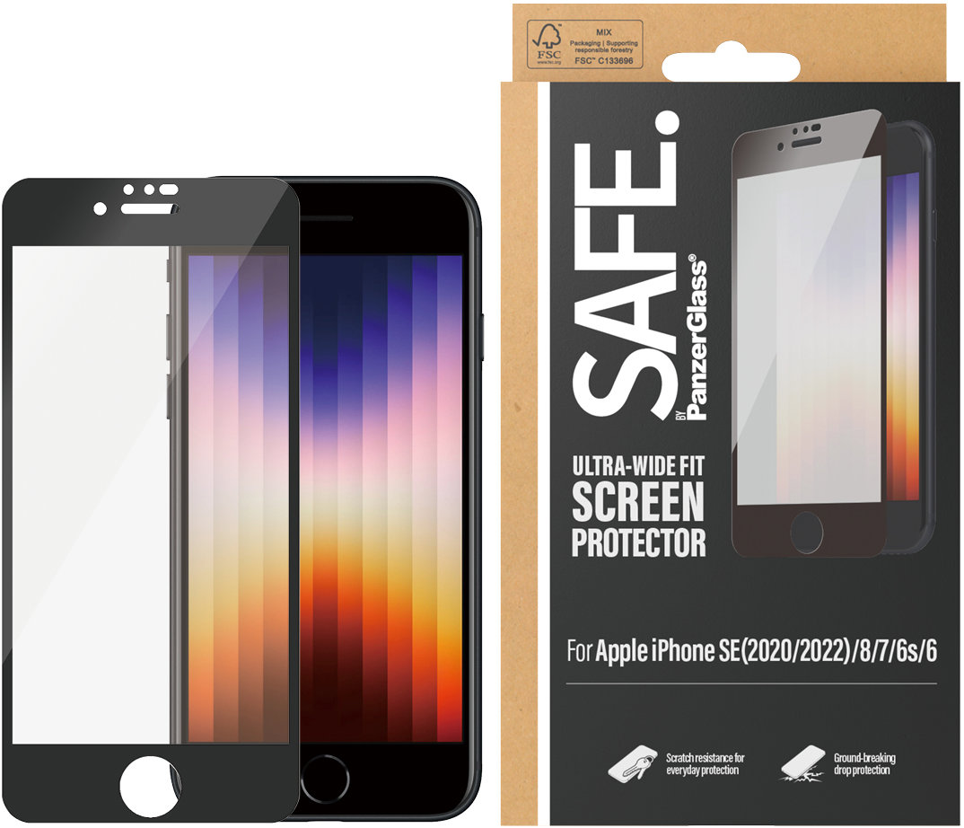 SAFE. by Panzerglass Apple iPhone 6/6s/7/8/SE 2020/2022 čierny rámček