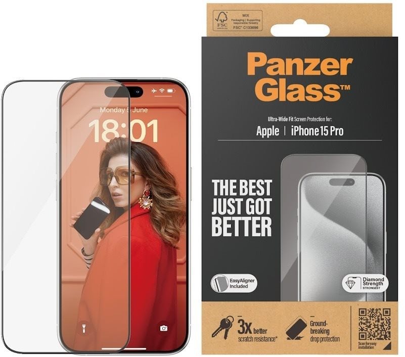 PanzerGlass Apple iPhone 15 Pro s inštalačným rámčekom