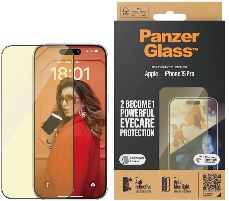 PanzerGlass Apple iPhone 15 Pro AntiRexní & AntiBlue s inštalačným rámčekom