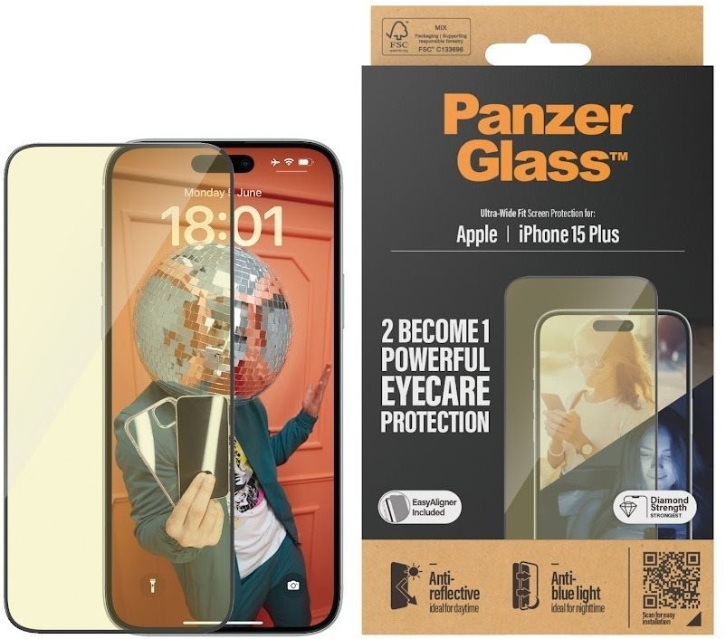 PanzerGlass Apple iPhone 15 Plus AntiRexní & AntiBlue s inštalačným rámčekom