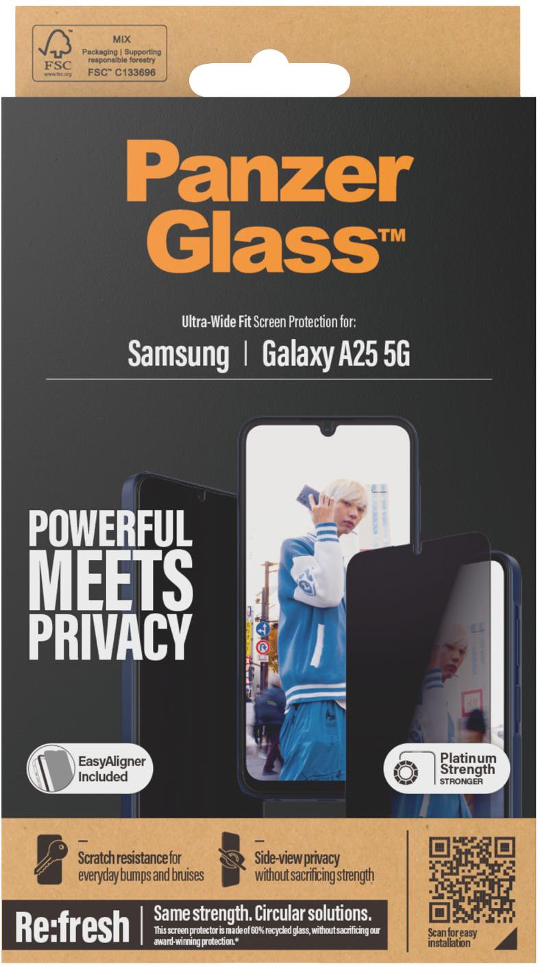 PanzerGlass Privacy Samsung Galaxy A25 5G s inštalačným rámikom