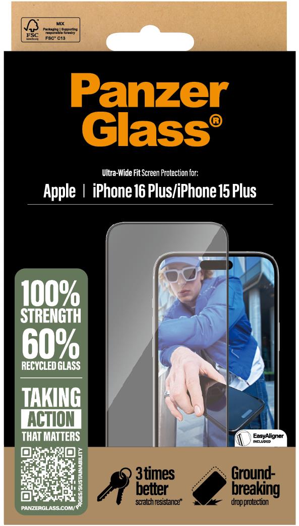 PanzerGlass Apple iPhone 16 Plus/15 Plus s inštalačným rámčekom