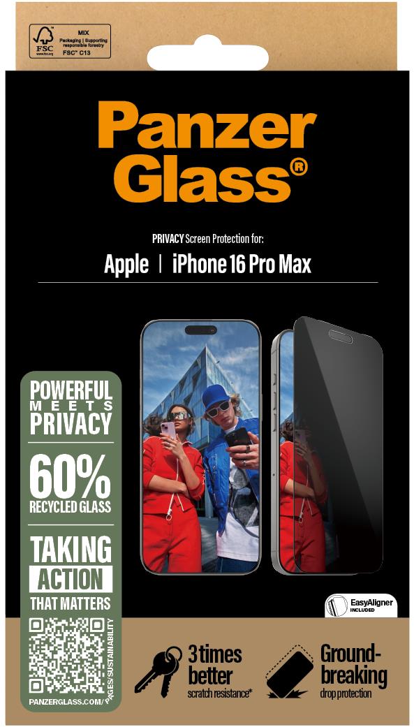 PanzerGlass Privacy Apple iPhone 16 Pro Max s inštalačným rámčekom