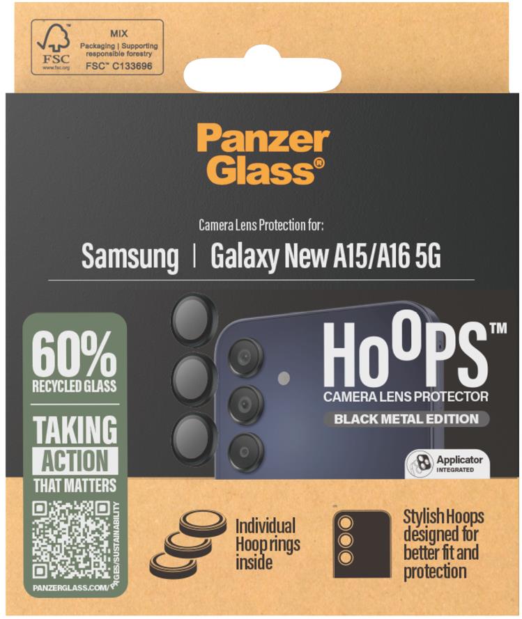PanzerGlass Hoops Samsung Galaxy A16/A16 5G čierne ochranné šošovky fotoaparátu