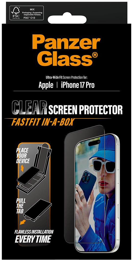 PanzerGlass Apple iPhone 17 Pro s bezprašným aplikačným boxom