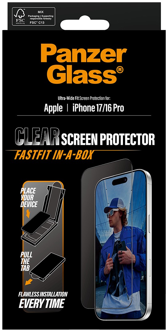PanzerGlass Apple iPhone 17/16 Pro s bezprašným aplikačným boxom