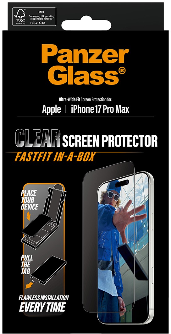 PanzerGlass Apple iPhone 17 Pro Max s bezprašným aplikačným boxom