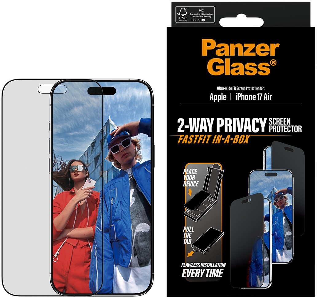 PanzerGlass Privacy Apple iPhone Air s bezprašným aplikačným boxom