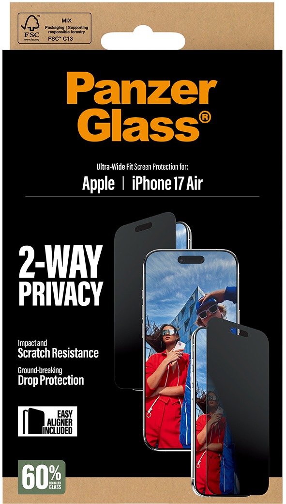 PanzerGlass Privacy Apple iPhone Air s inštalačným rámčekom