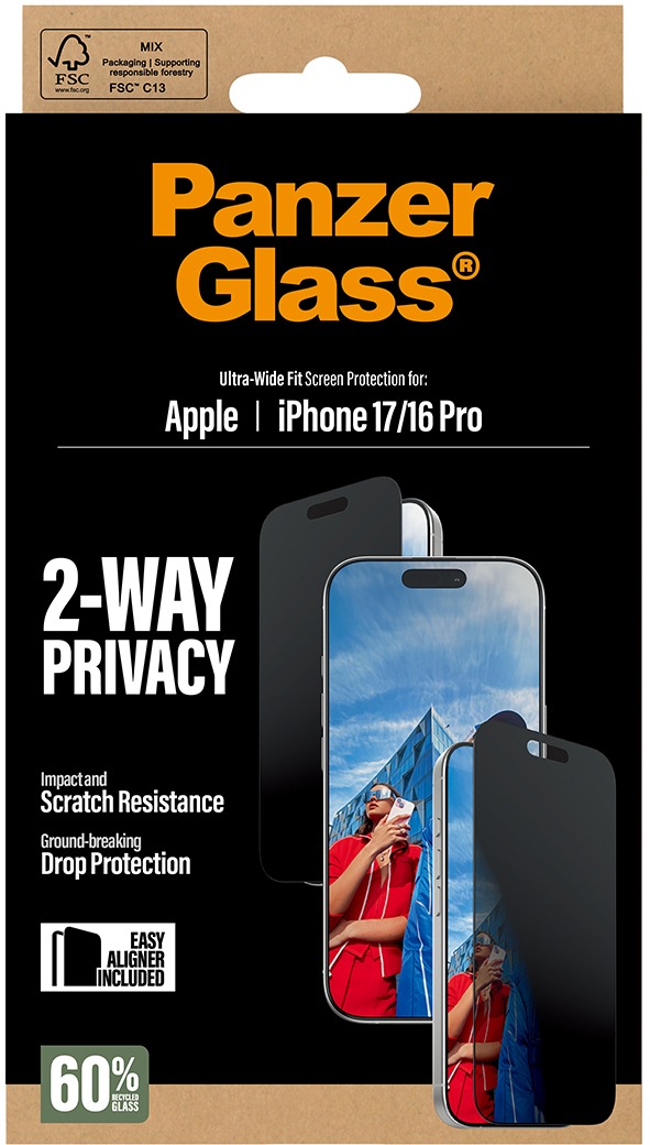PanzerGlass Privacy Apple iPhone 17/16 Pro s inštalačným rámčekom