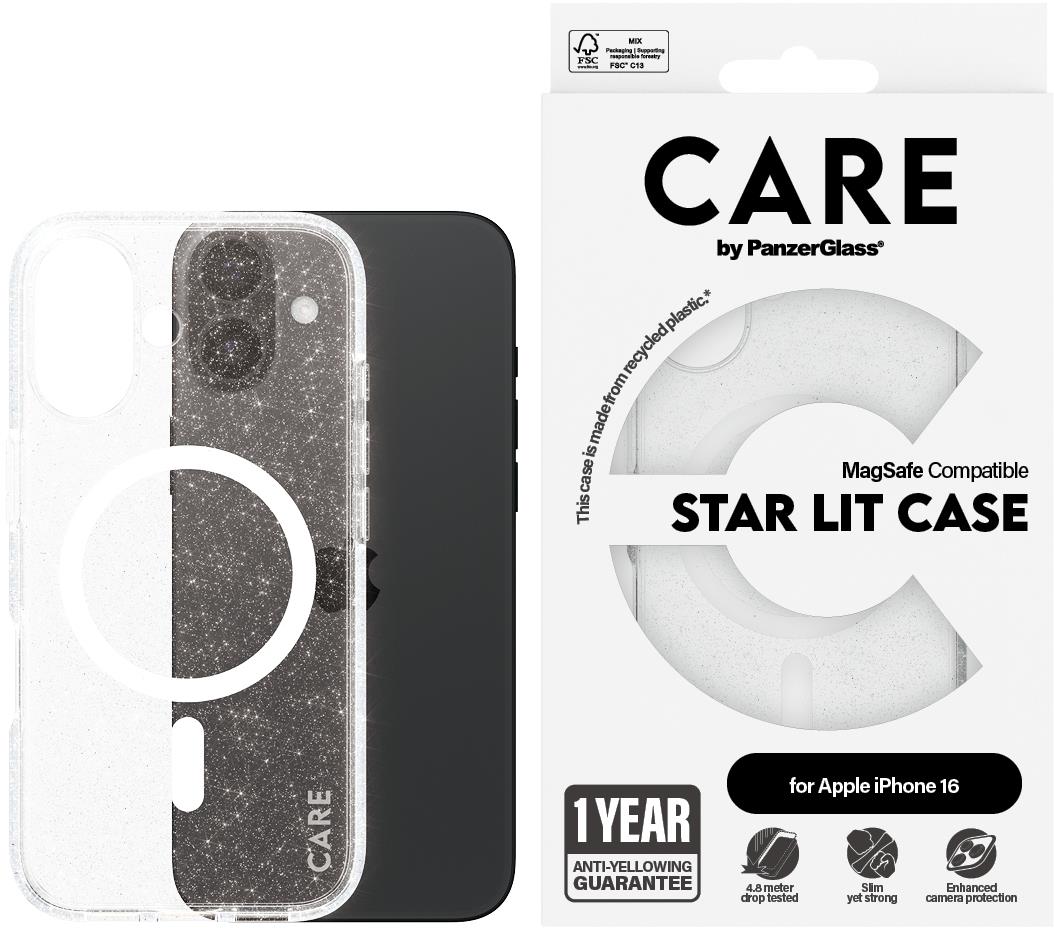 PanzerGlass CARE kryt Apple iPhone 16 MagSafe Star Lit trblietavý/biely