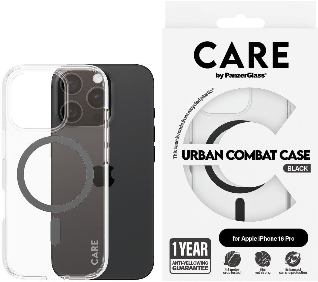 PanzerGlass CARE kryt Apple iPhone 16 Pro MagSafe Urban Combat priehľadný/čierny