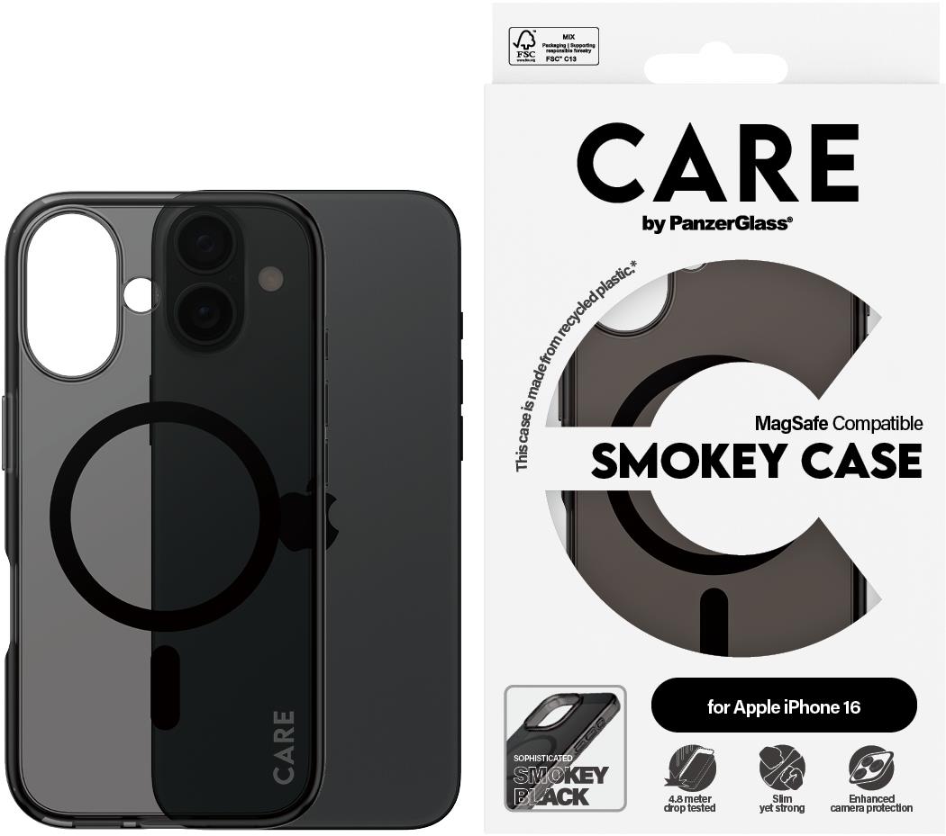 PanzerGlass CARE kryt Apple iPhone 16 MagSafe Smokey dymový/čierny