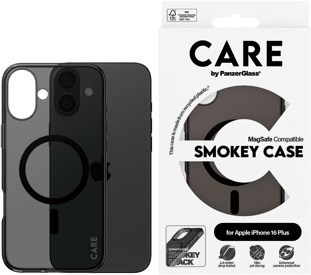 PanzerGlass CARE kryt Apple iPhone 16 Plus MagSafe Smokey dymový/čierny