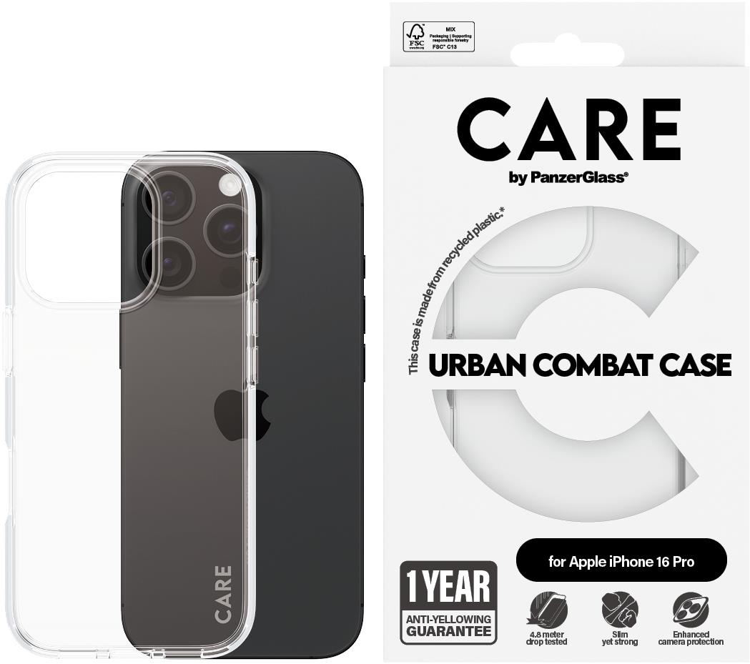 PanzerGlass CARE kryt Apple iPhone 16 Pro Urban Combat priehľadný