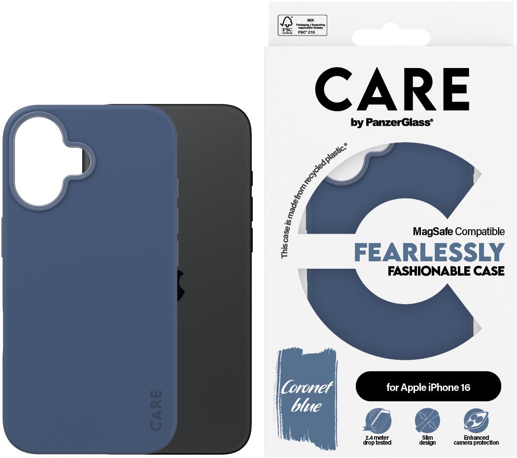 PanzerGlass CARE kryt Apple iPhone 16 MagSafe Fearlessly modrý