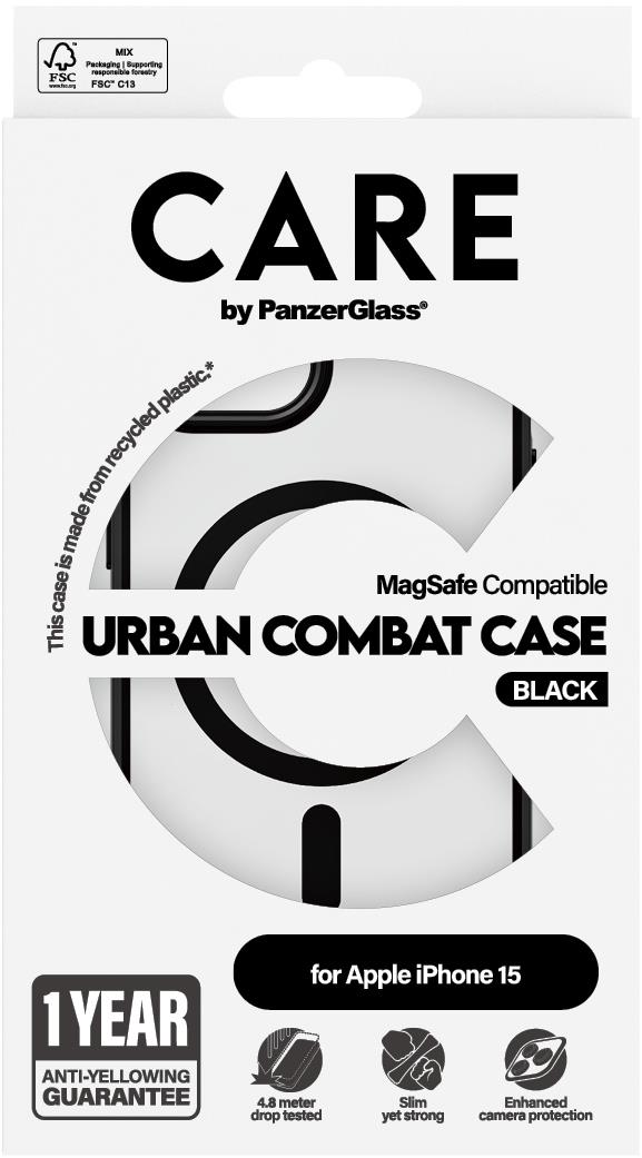 PanzerGlass CARE kryt Apple iPhone 15 MagSafe Urban Combat čierny/čierny