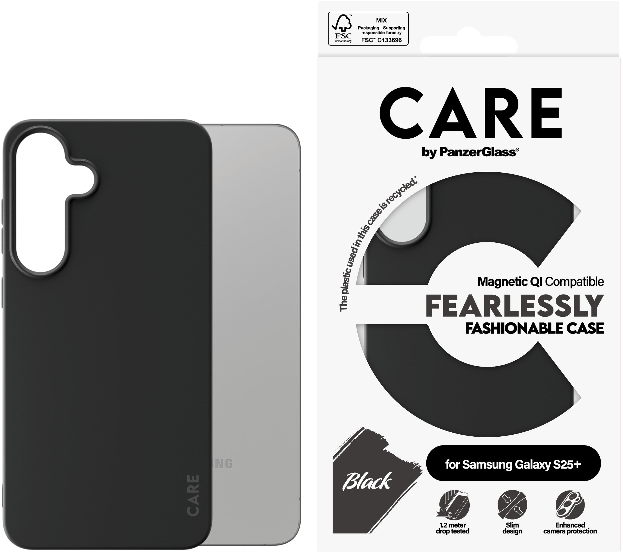 PanzerGlass CARE kryt Samsung Galaxy S25+ Fearlessly čierny QI