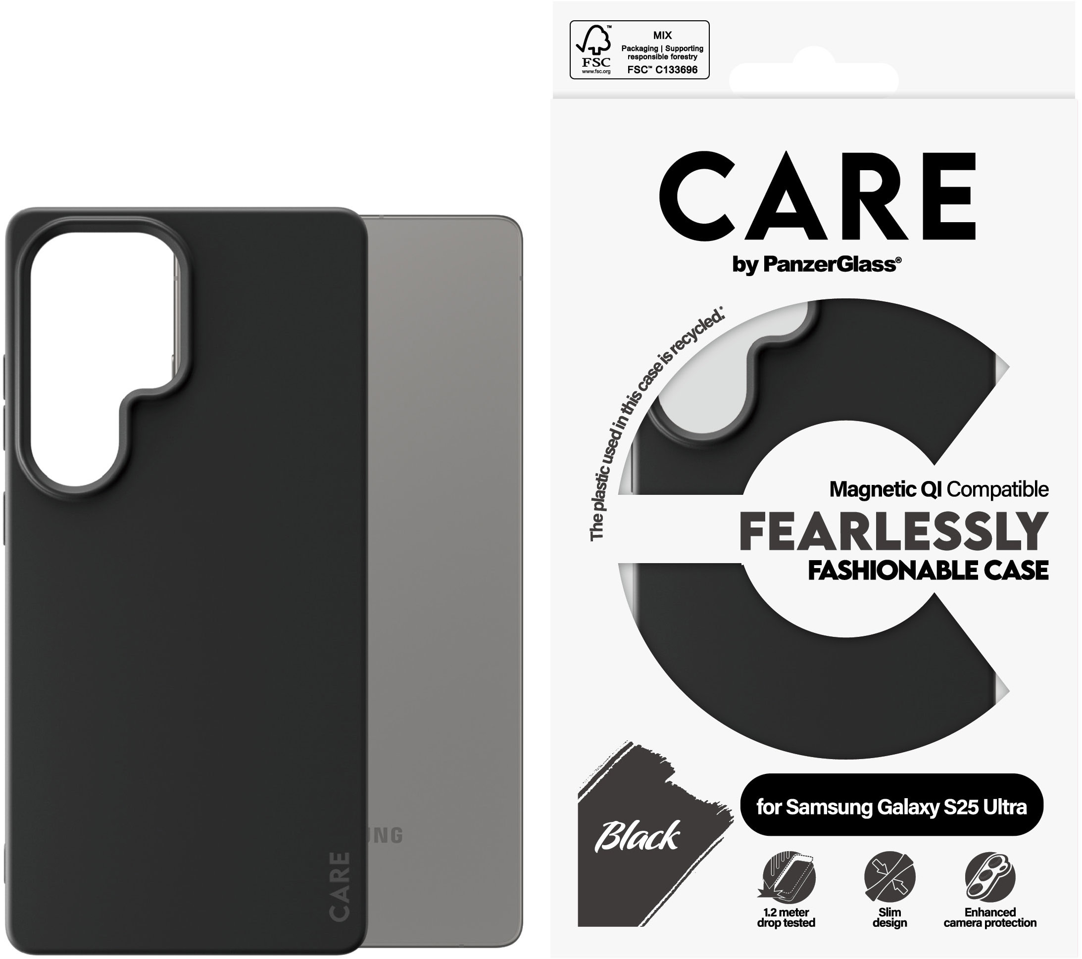 PanzerGlass CARE kryt Samsung Galaxy S25 Ultra Fearlessly čierny QI