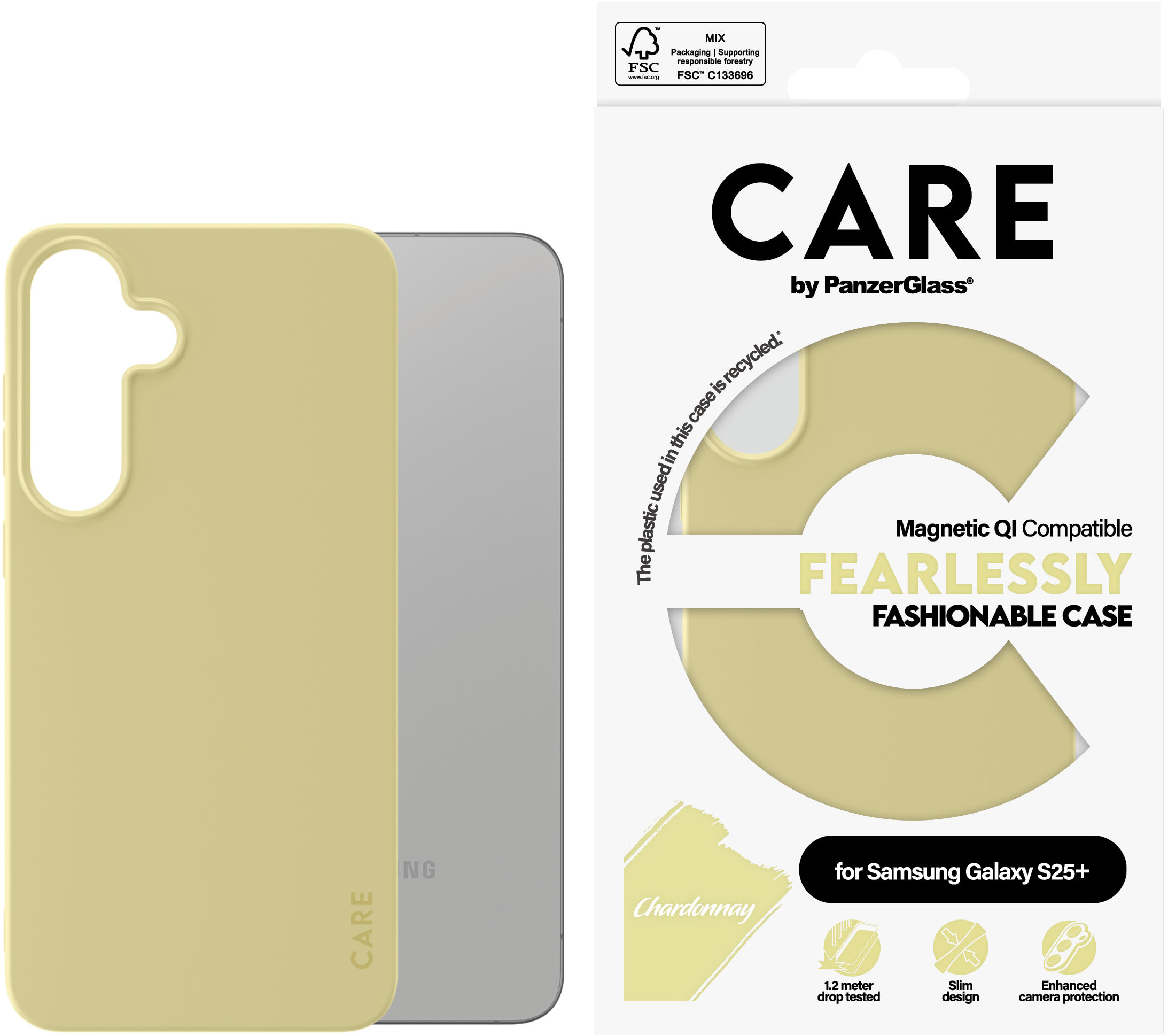 PanzerGlass CARE kryt Samsung Galaxy S25+ Fearlessly zeleno-žltý (Chardonnay) QI