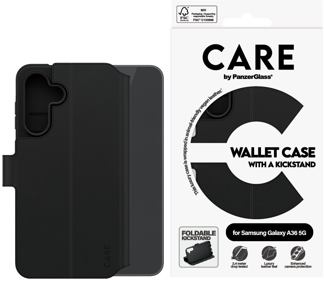 PanzerGlass CARE puzdro Samsung Galaxy A36 5G Wallet Kickstand