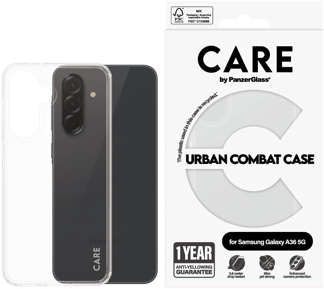PanzerGlass CARE kryt Samsung Galaxy A36 5G Urban Combat číry