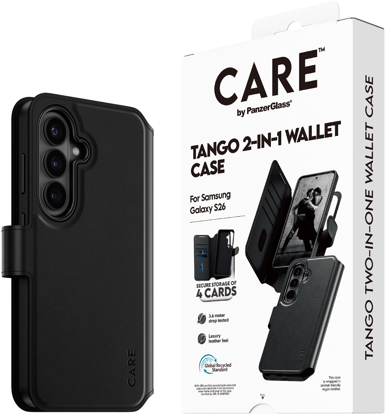 PanzerGlass CARE puzdro Samsung Galaxy S26 Tango 2 v 1 Wallet Qi