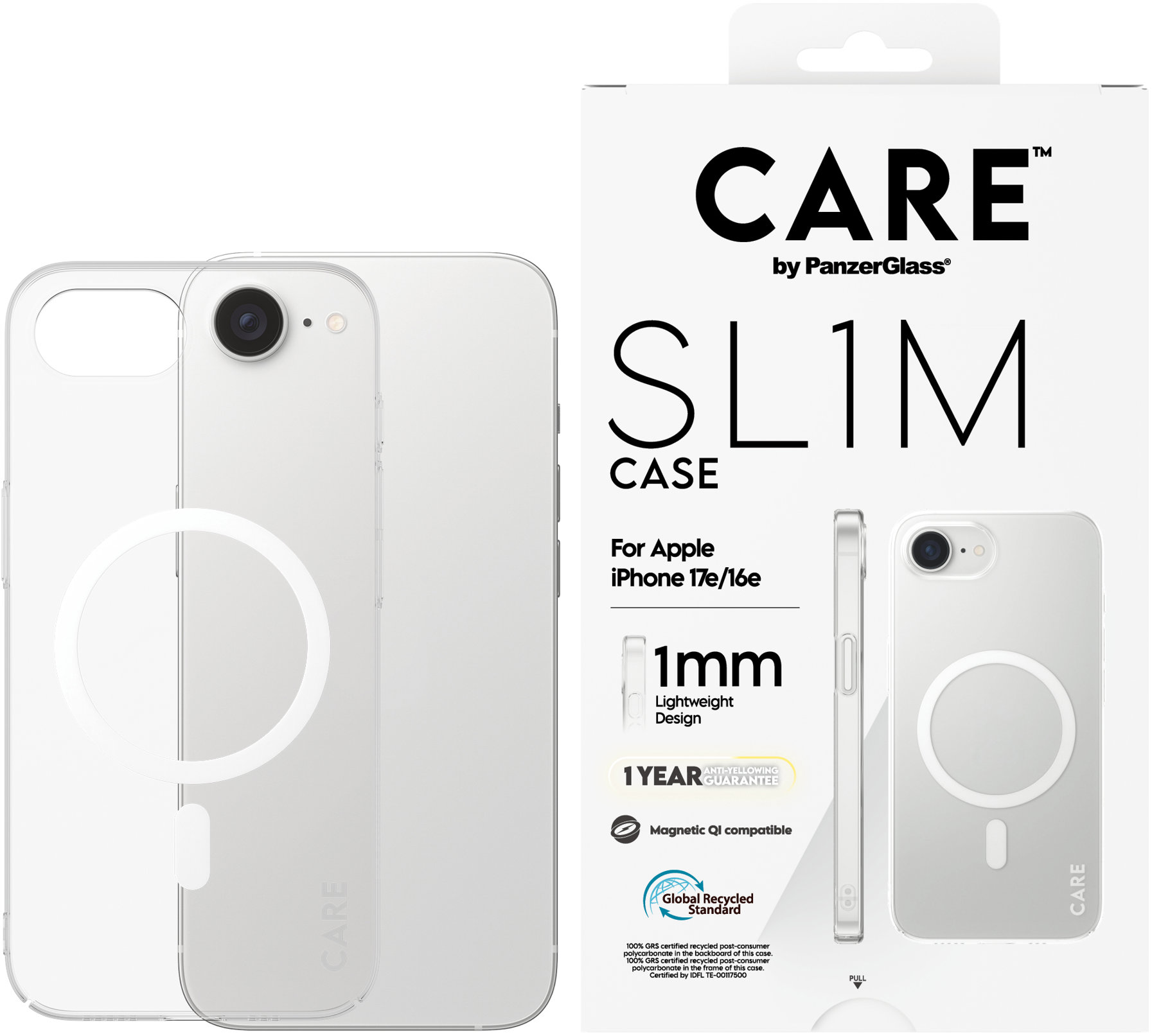 PanzerGlass CARE kryt Apple iPhone 17e/16e SL1M MagSafe číry
