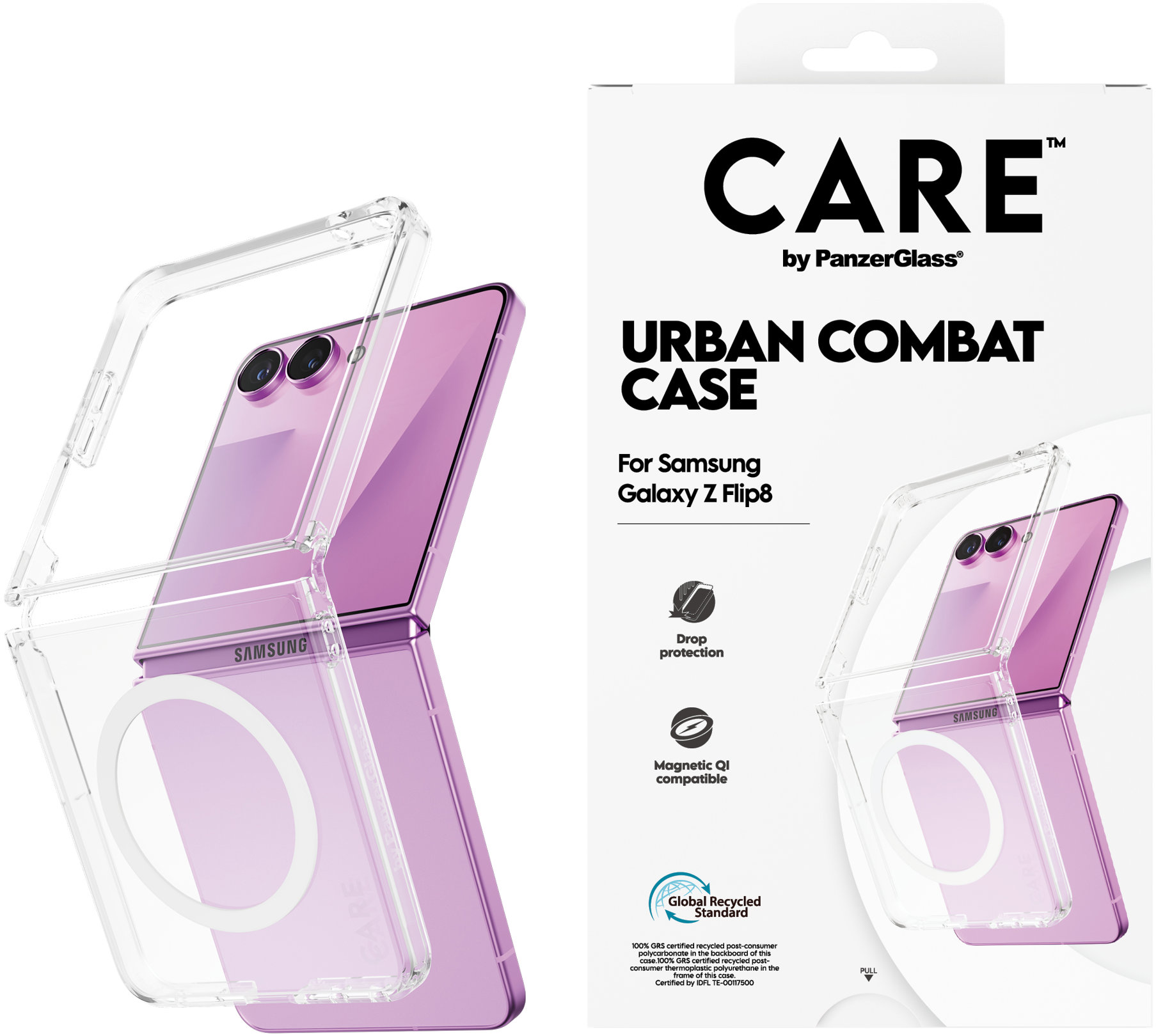PanzerGlass CARE kryt Samsung Galaxy Z Flip8 Urban QI čirý