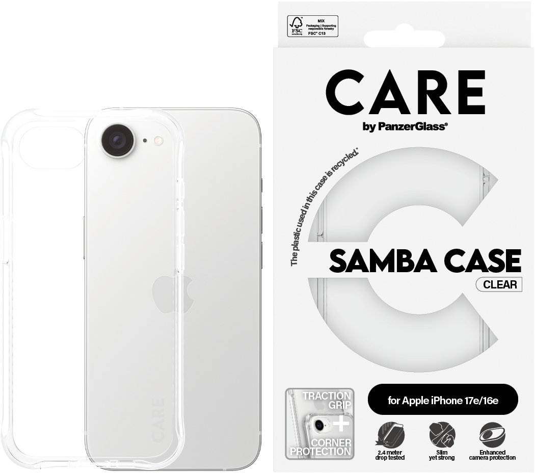 PanzerGlass CARE kryt Apple iPhone 17e/16e Samba číry