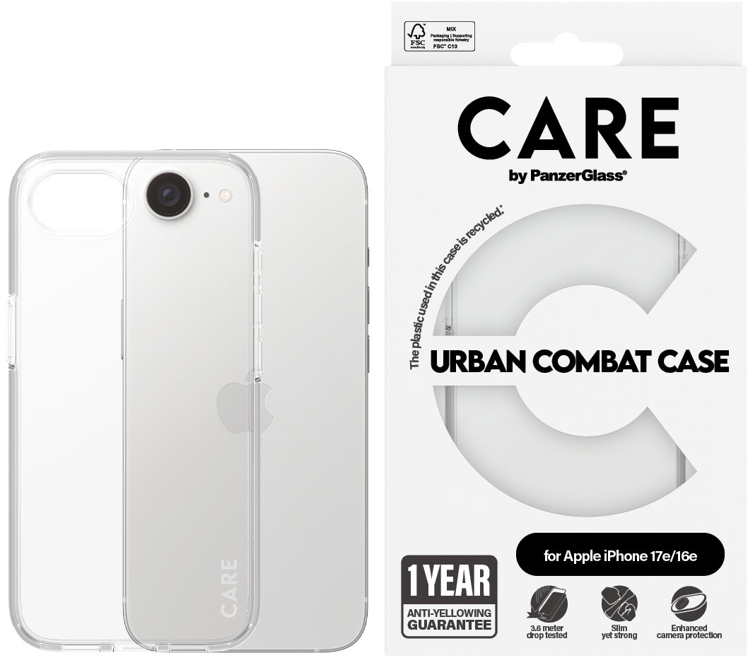 PanzerGlass CARE kryt Apple iPhone 17e/16e Urban číry