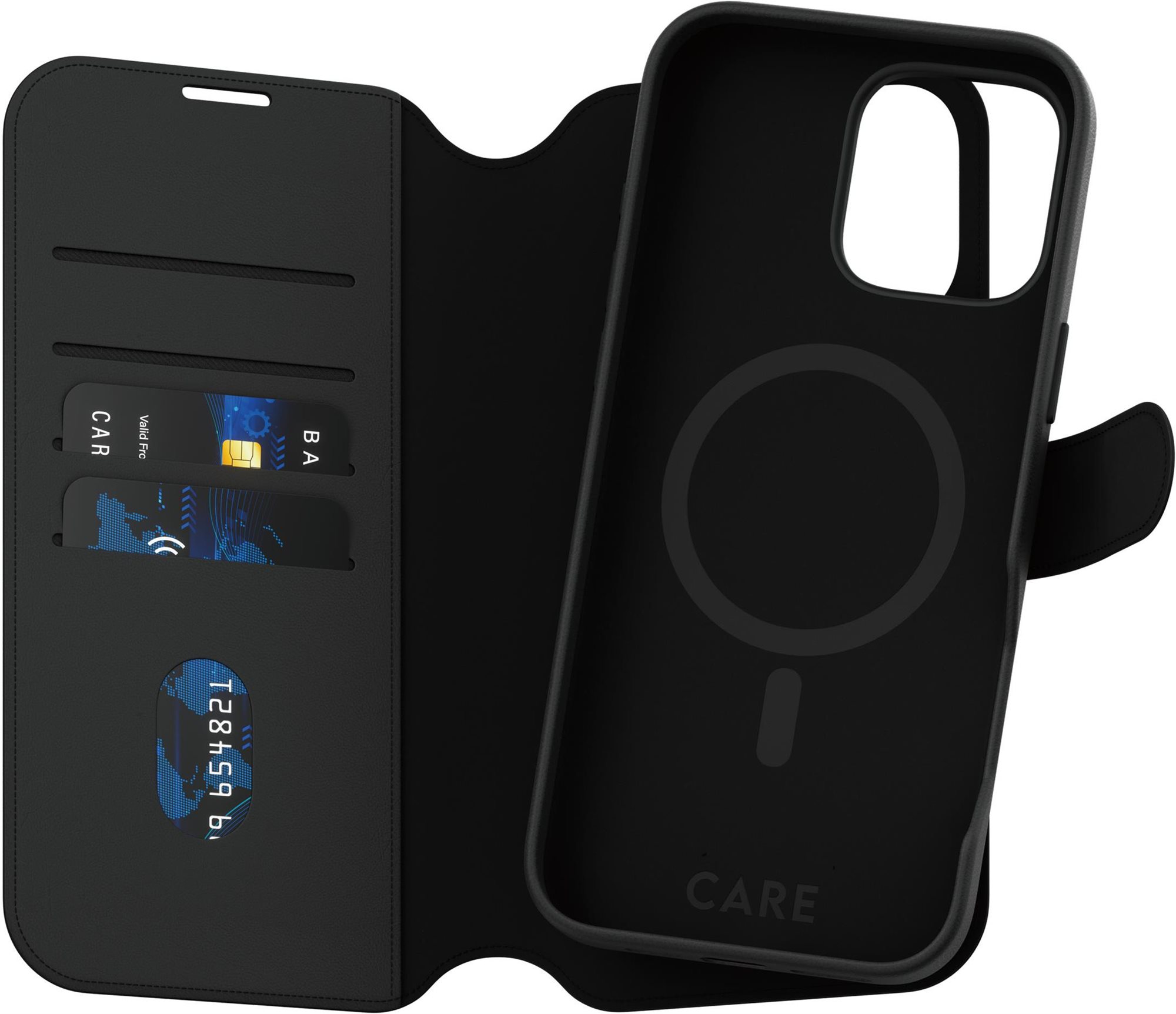 PanzerGlass CARE puzdro Apple iPhone 16 Pro Max MagSafe Wallet 2v1 čierny