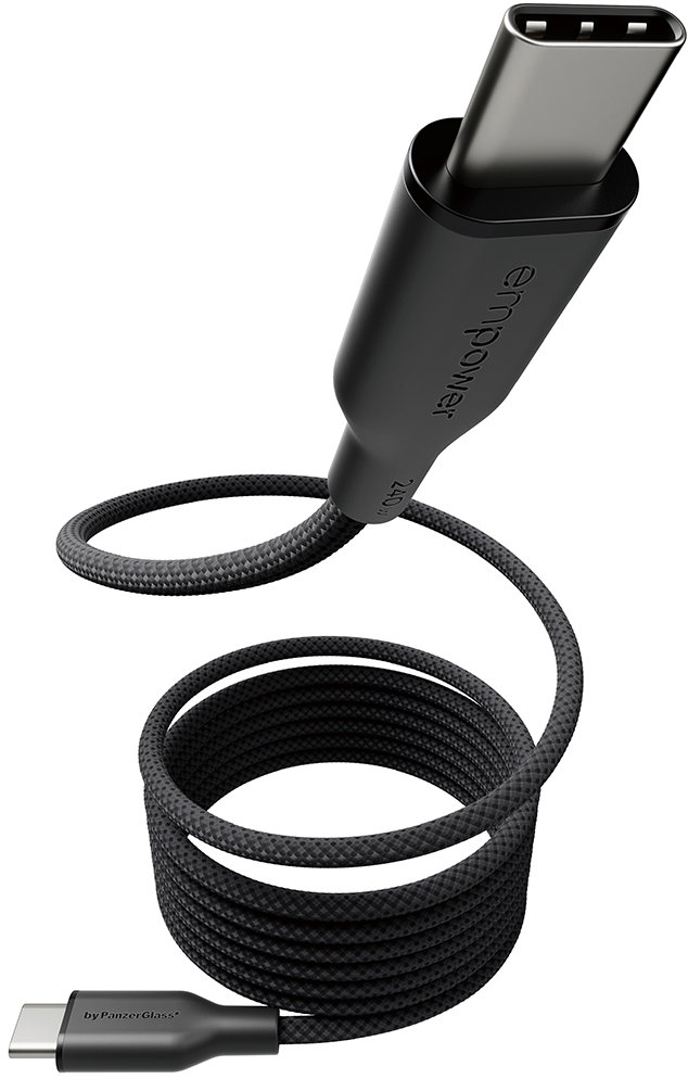 PanzerGlass Empower magnetický kábel 240 W USB-C/USB-C, 1,5 m čierny