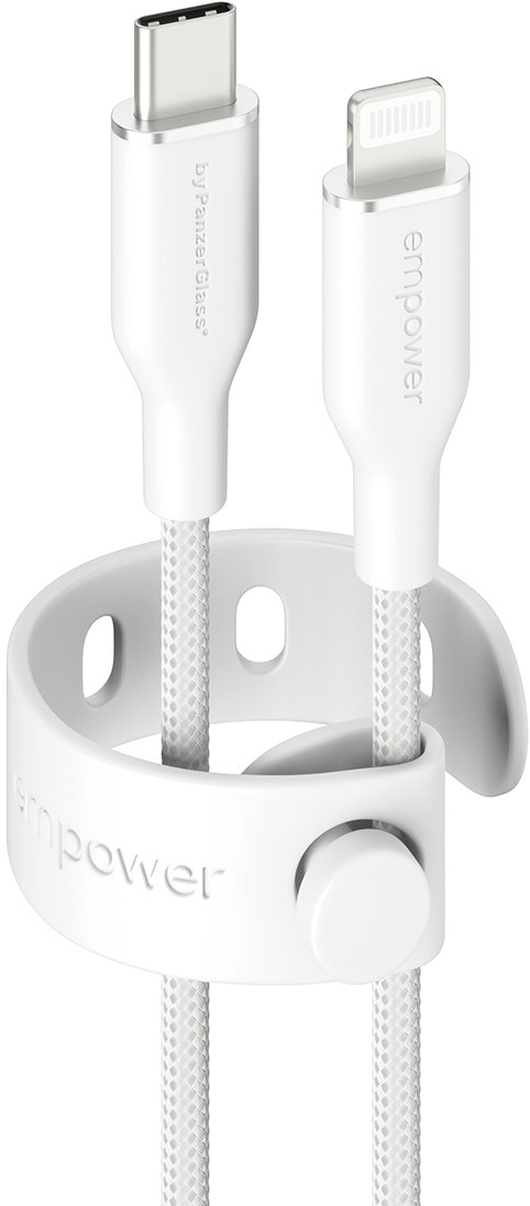 PanzerGlass Empower kábel MFI USB-C/Lightning, 1,2 m biely