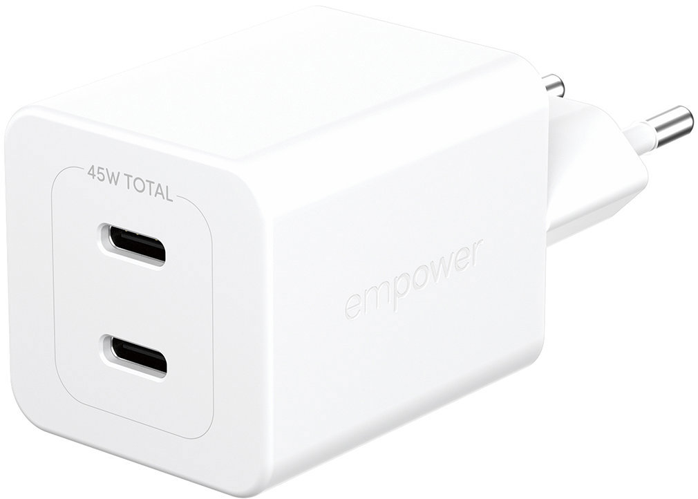 PanzerGlass Empower nabíjačka Turbo GaN 45 W 2× USB-C, biela