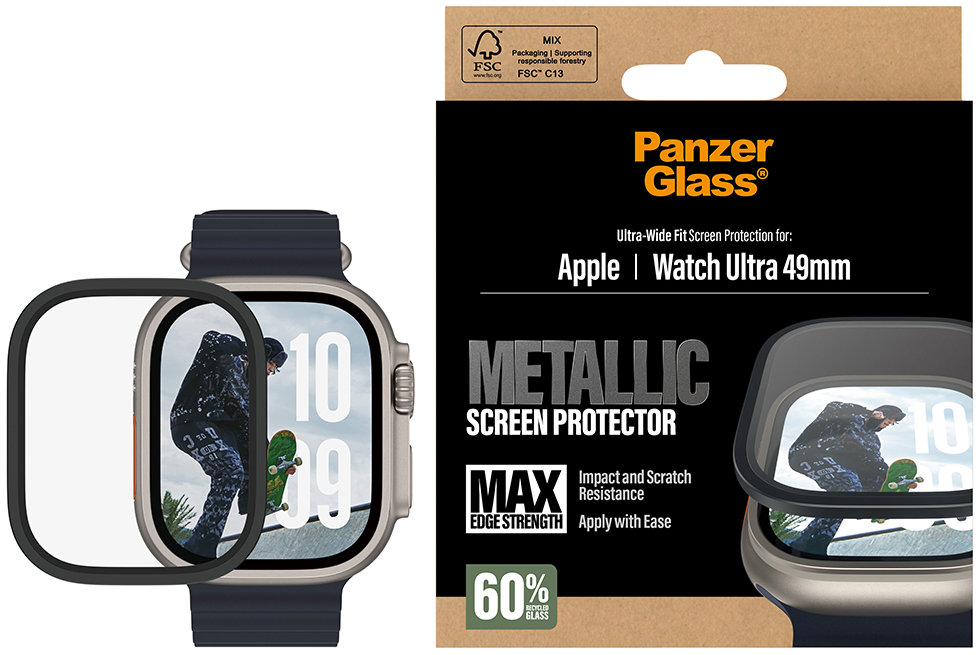 PanzerGlass Apple Watch Ultra s kovovým rámčekom