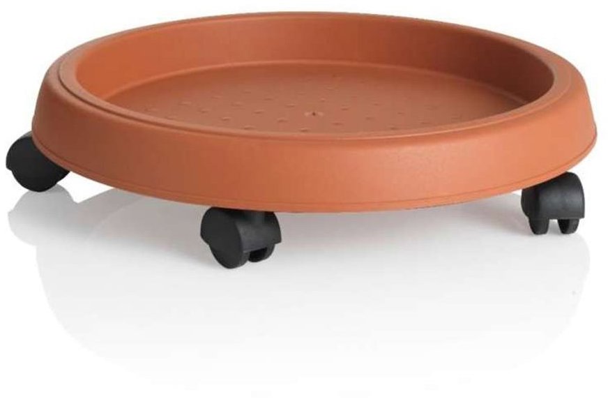 BAMA Podstavec pod květináč s kolečky, terracota, 40 cm