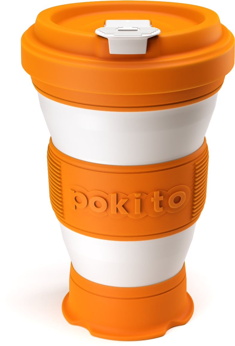 POKITO Skladací hrnček na kávu 3 v 1 tekvicový