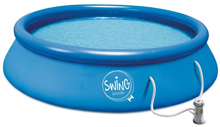 POLYGROUP Bazén nafukovací Swing s kartušovou filtrací 12V 2,44 × 0,76 m