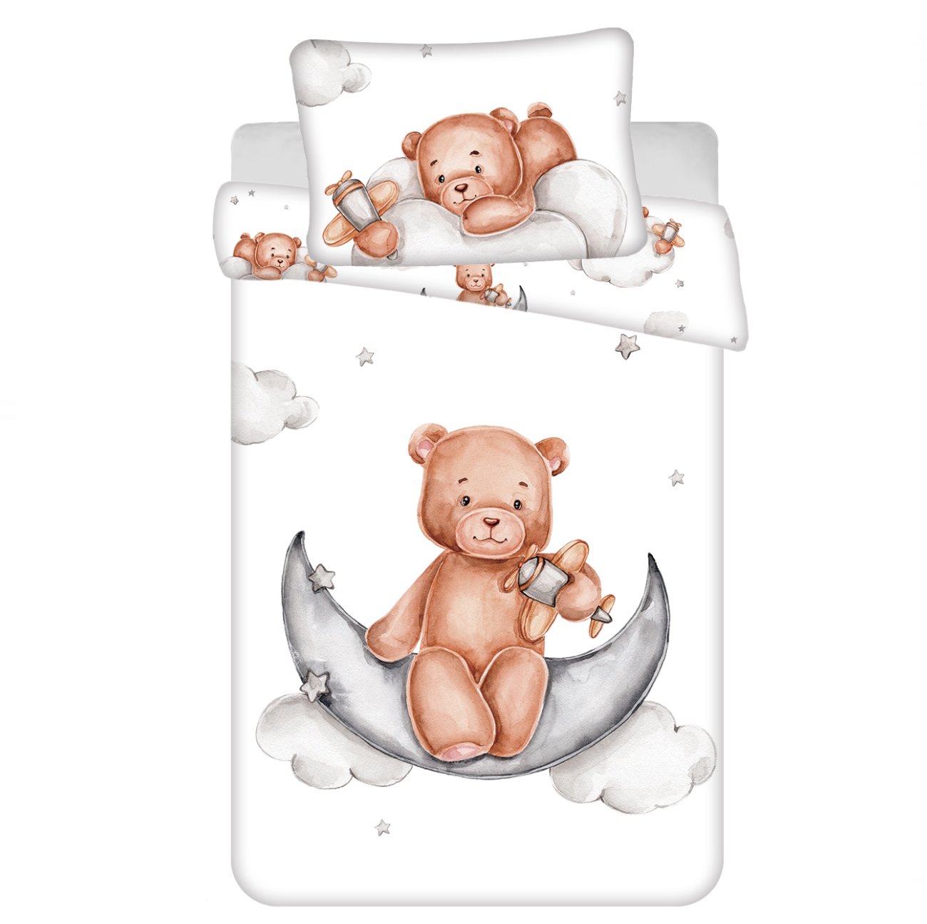 Jerry Fabrics Medvedík plane baby 100 × 135, 40 × 60 cm