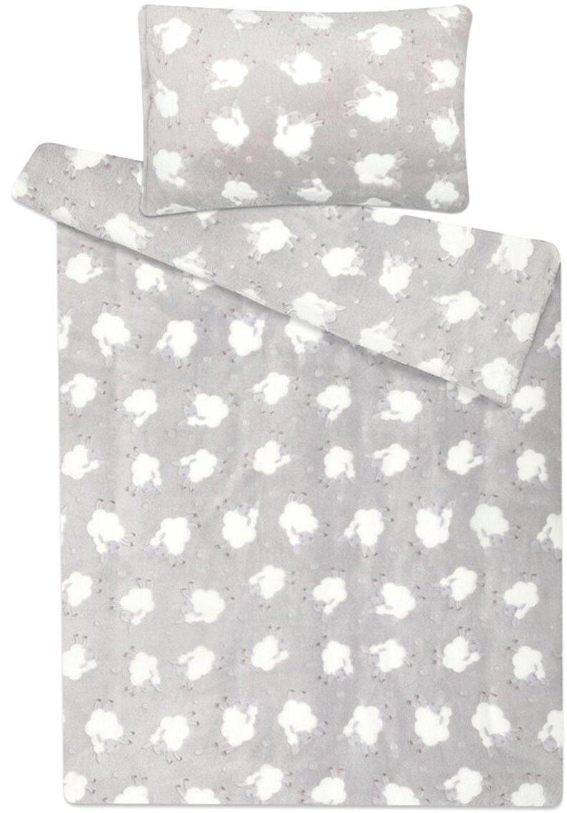 Svitap sleepwell Mikroflanel Ovečky svetlo sivé 90 × 135, 40 × 60 cm