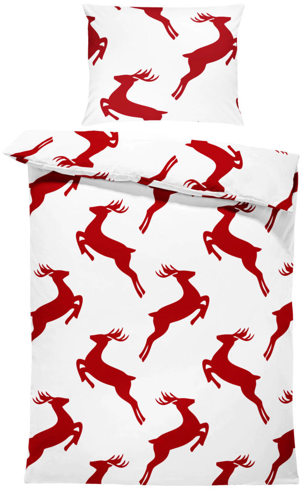 IMPAR Obliečky Christmas reindeers, 140 × 200 cm + 90 × 70 cm