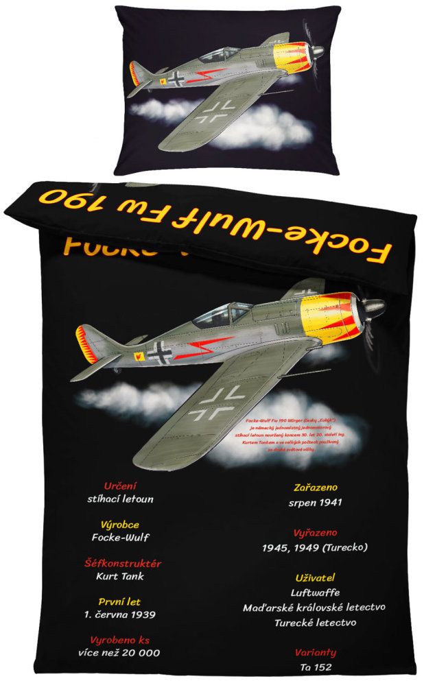 IMPAR Obliečky FockeWulf Fw 190, 140 × 200 cm + 90 × 70 cm