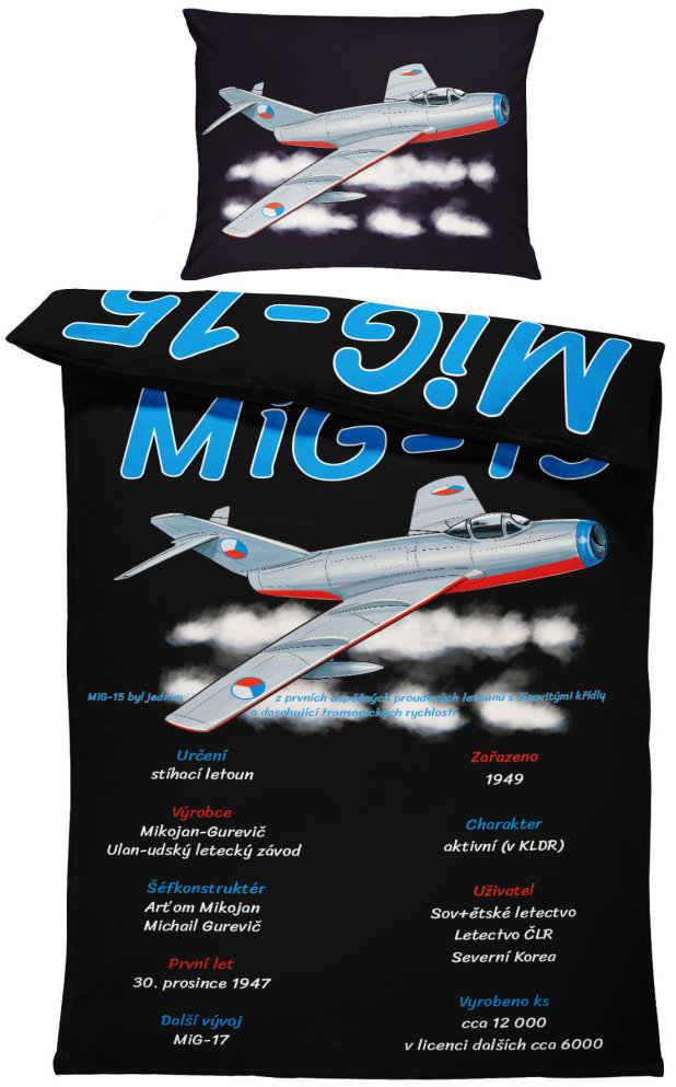IMPAR Obliečky MiG15, 140 × 200 cm + 90 × 70 cm